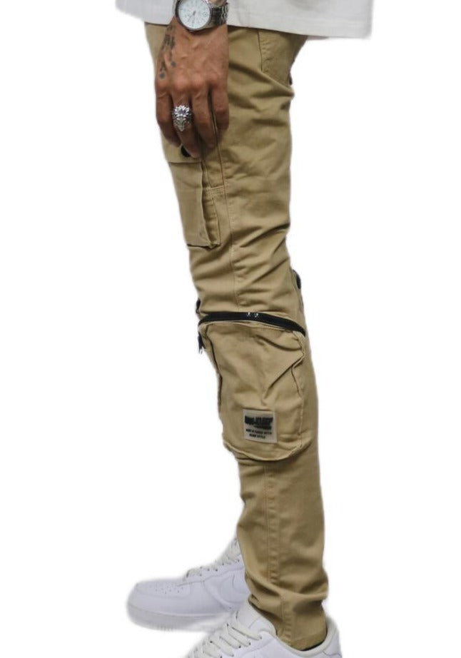 KLEEP - BRUN(KHAKI)-SKINNY CARGO - BRUN
