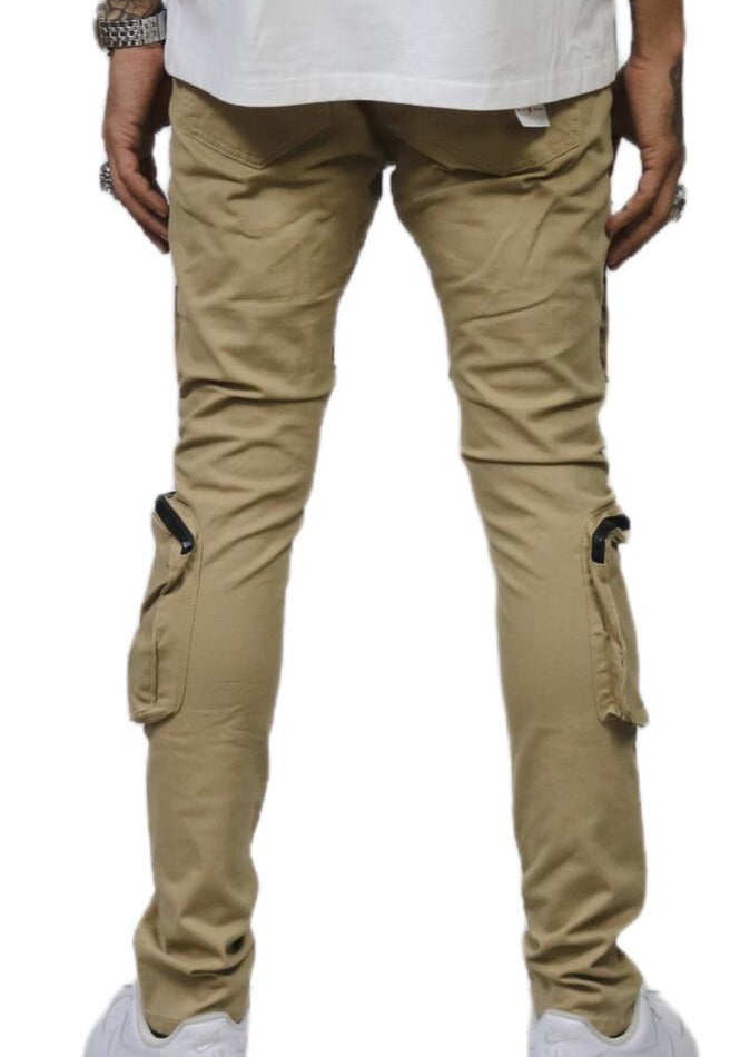 KLEEP - BRUN(KHAKI)-SKINNY CARGO - BRUN