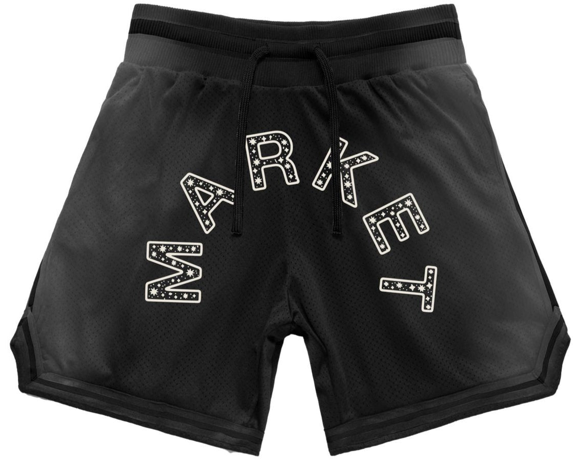MARKET - STARRY ARC FLEECE SHORT - PIRATE BLACK