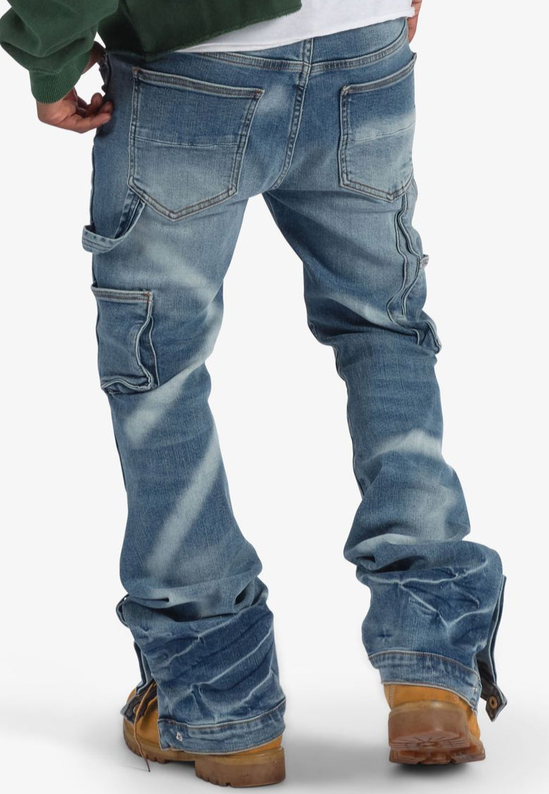 SUGARHILL - "TEMPLE" STACKED JEANS - (BLUE CONTRAST)