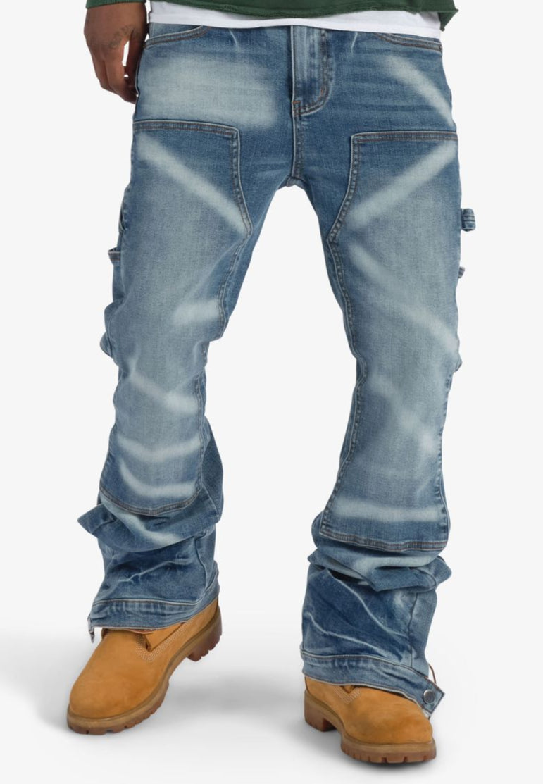 SUGARHILL - "TEMPLE" STACKED JEANS - (BLUE CONTRAST)