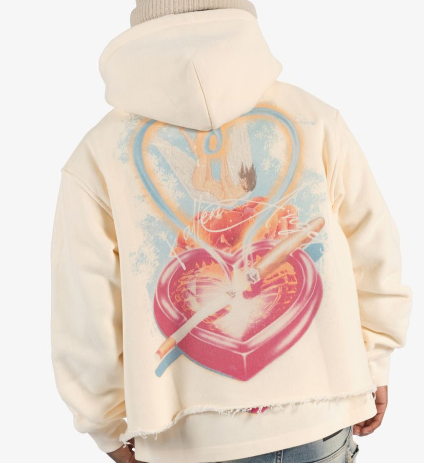 SUGARHILL - “FALLEN” CROPPED HOODIE - (CREAM VINTAGE)