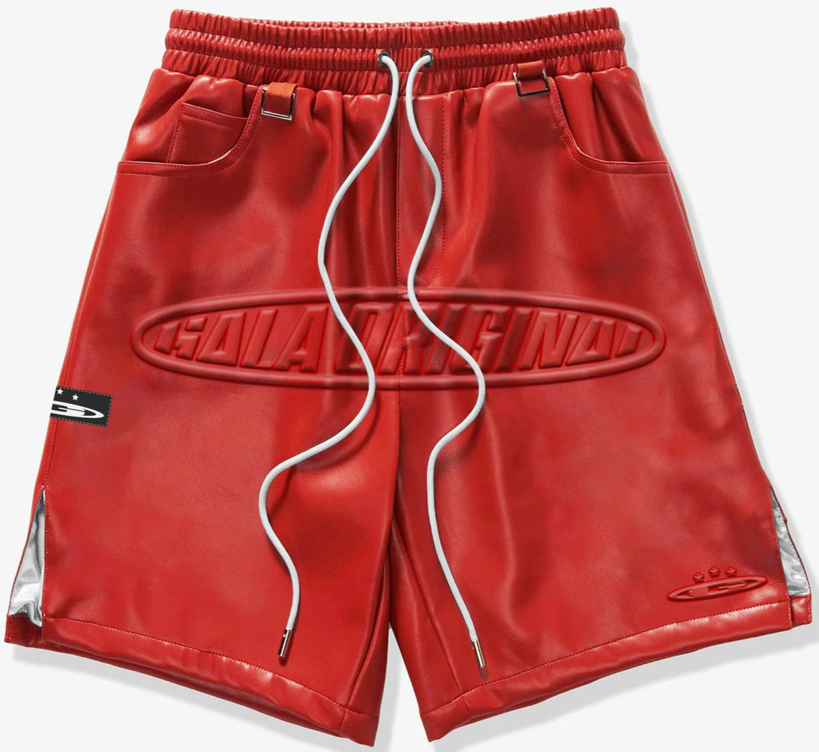 GALA - STAMP LEATHER SHORTS - RED