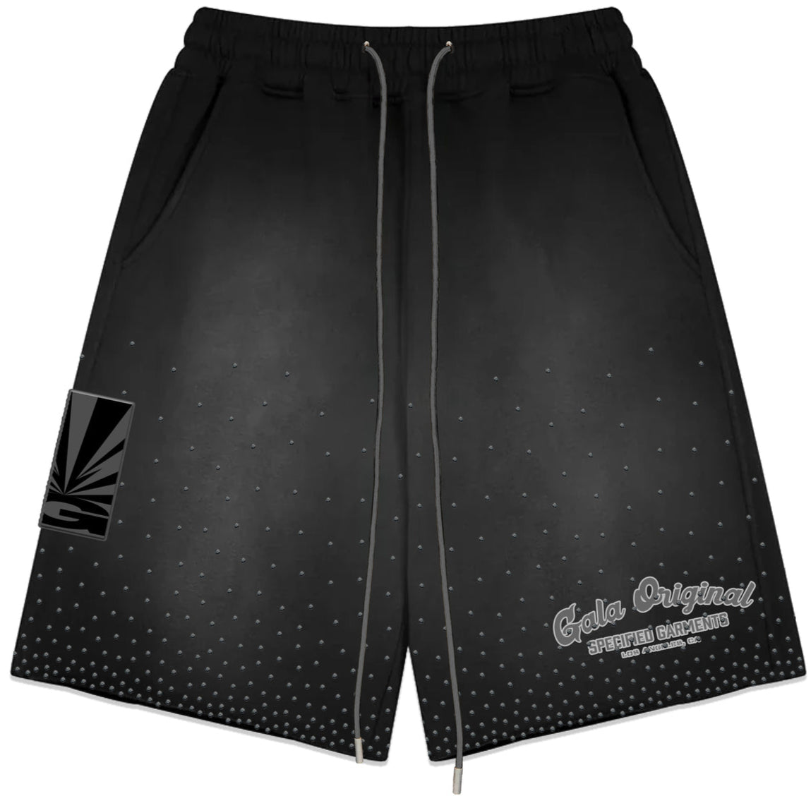 GALA - RHINESTONE TERRY SHORTS - WASHED BLACK