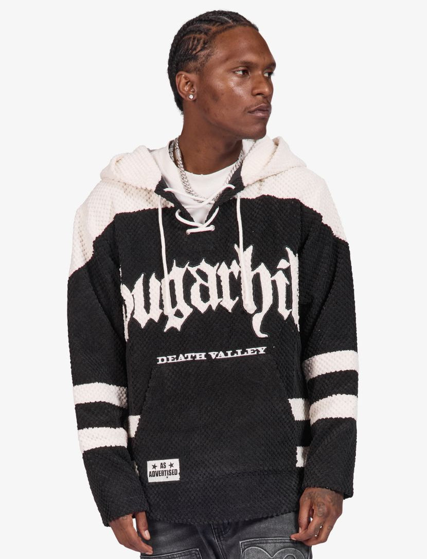 SUGARHILL - "MOJAVE" HOCKEY HOODIE (BLACK BUBBLE FLEECE) - BLACK