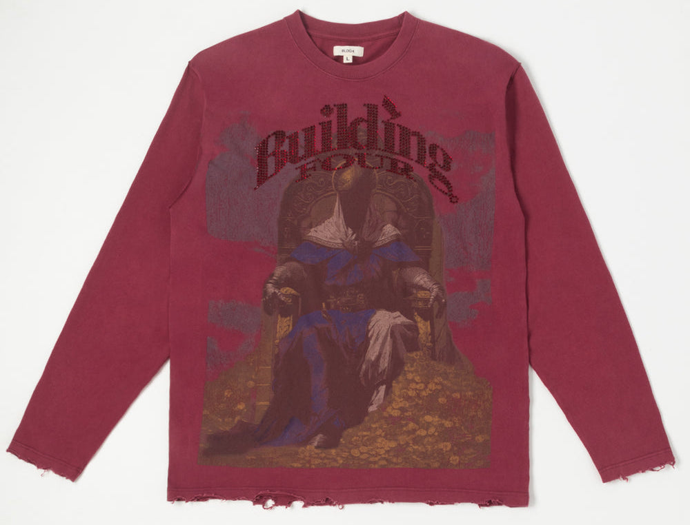 BLDG4 - GOLDEN RULE LS KNIT BLDG4 - RHODODENDRON (RED)