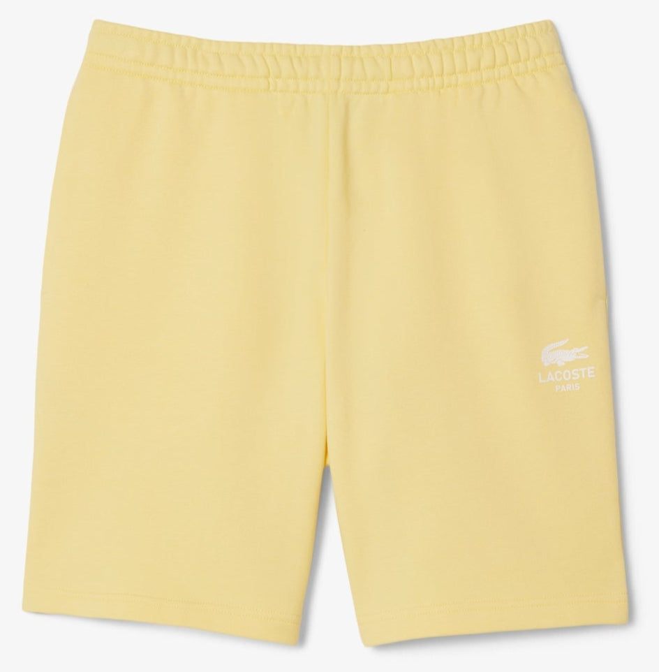 LACOSTE - PRINTED FLEECE SHORTS - YELLOW