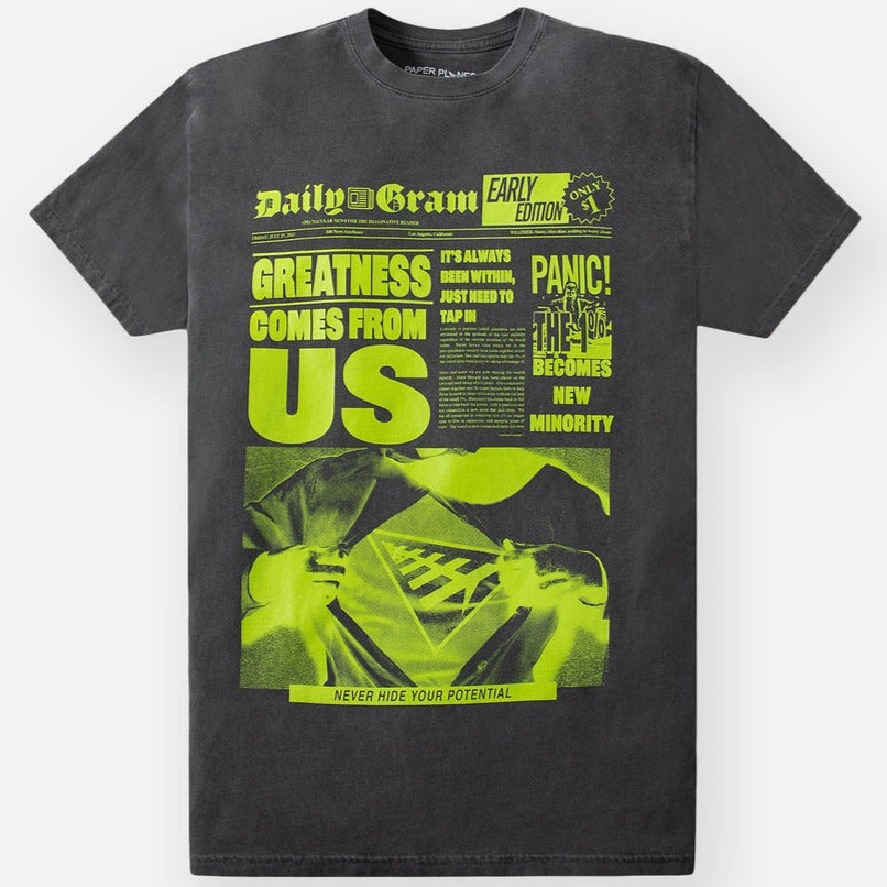 PAPER PLANES - From Within Tee - WASH BLACK