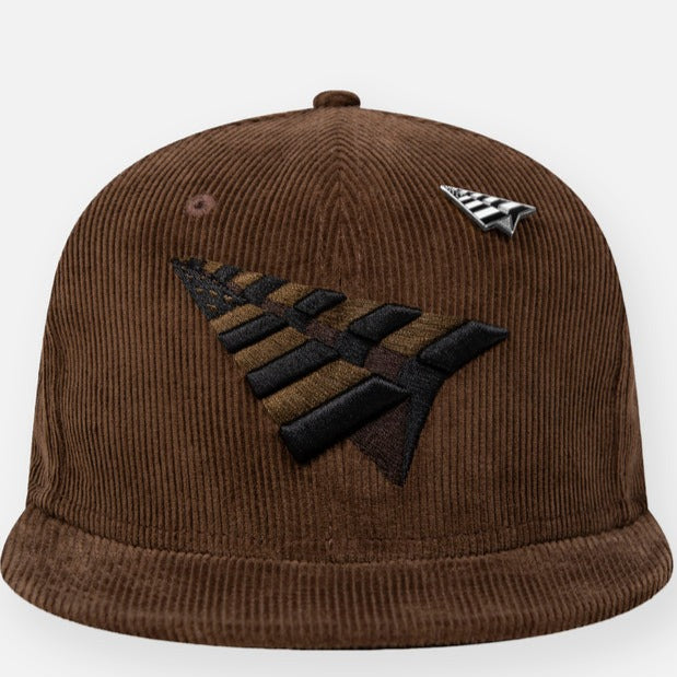 PAPER PLANES - Corduroy Crown 9Fifty Snapback Hat - BROWN