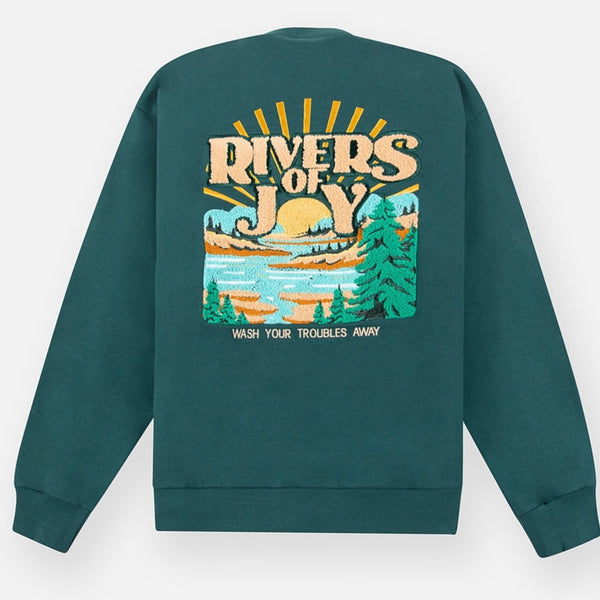 PAPER PLANES -Rivers of Joy Crewneck Sweatshirt - Atlantic Deep