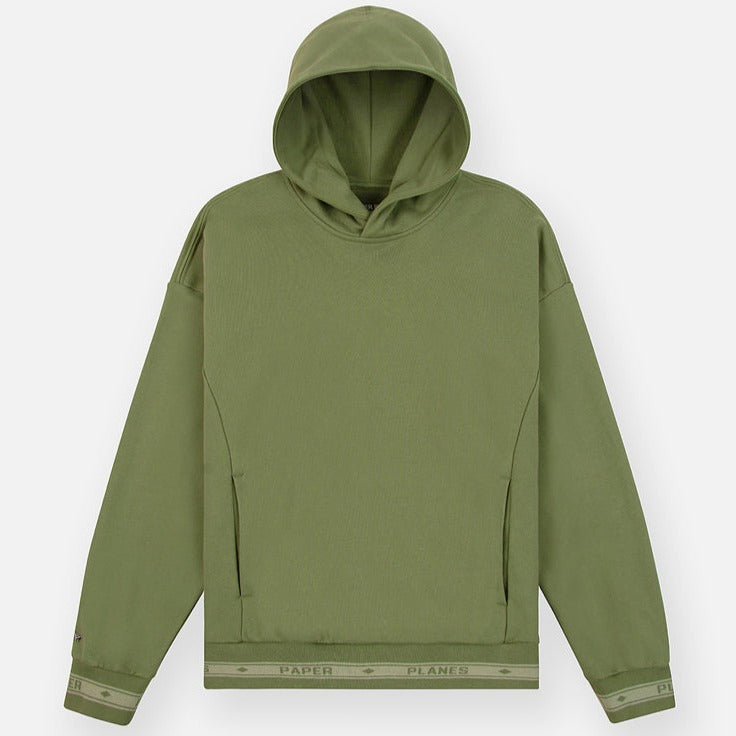 PAPER PLANES - Logo Jacquard Hoodie  - BRONZE GREEN