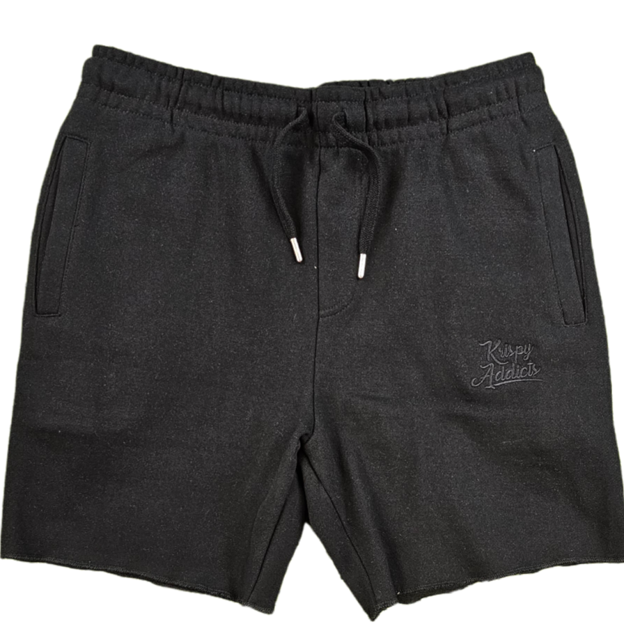KRISPY ADDICTS - FLEECE SHORTS - BLACK