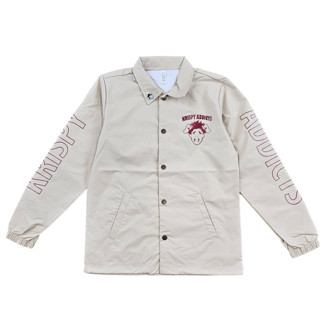 KRISPY ADDICTS - COACH JACKET WATERPROOF RECOVERY - KHAKI/CARDINAL RED