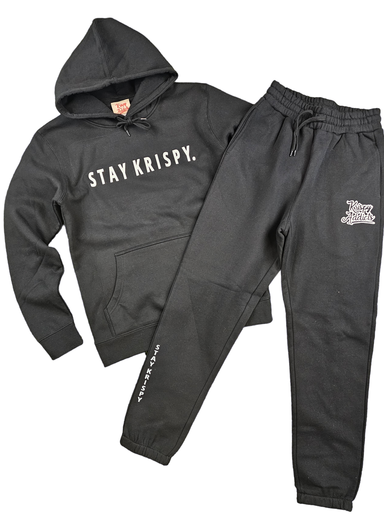 KRISPY ADDICTS - STAY KRISPY. JOGGER SUIT - BLACK