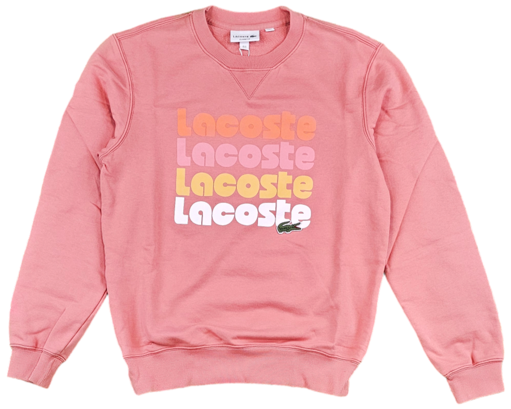 LACOSTE - MEN'S WASHED EFFECT OMBRÉ PRINT SWEATSHIRT - PINK