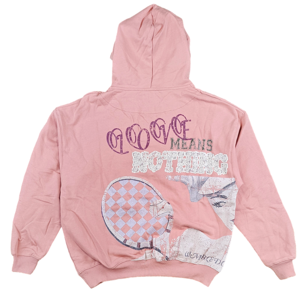 LIFTED ANCHORS - WIMBLEDON" HENLEY HOODIE - DUST ROSE