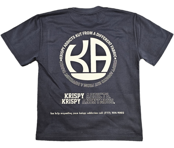 KRISPY ADDICTS - RECOVERY IS REAL HEAVY OVERSIZE TEE - NAVY BLUE