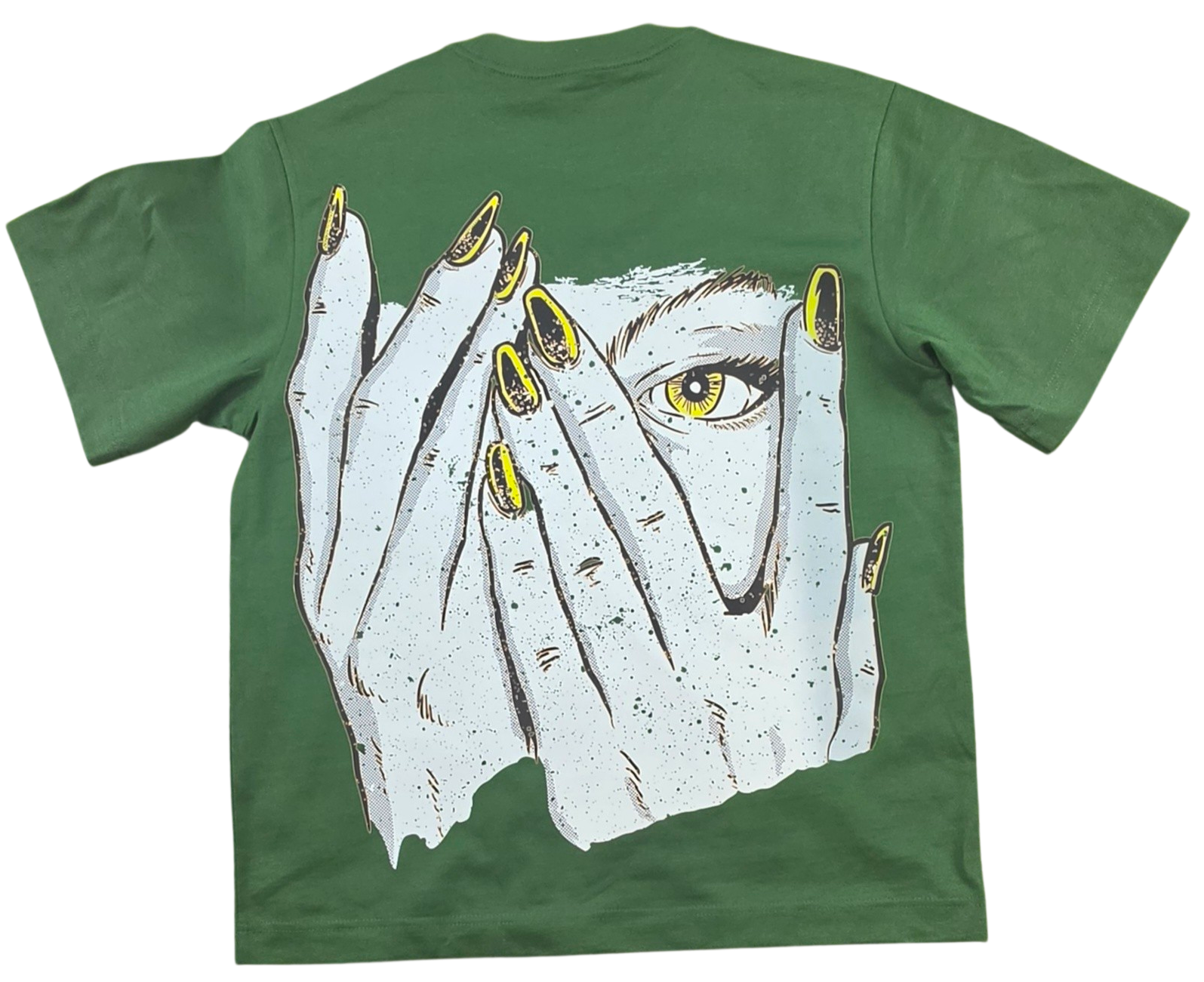MUST WATCH - BACK TATT T-SHIRT -GREEN/WHITE