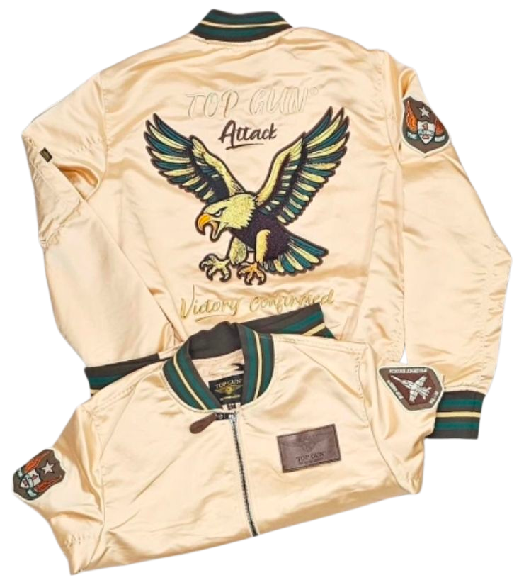 TOP GUN - TOP GUN SATIN EAGLE VARSITY - STONE