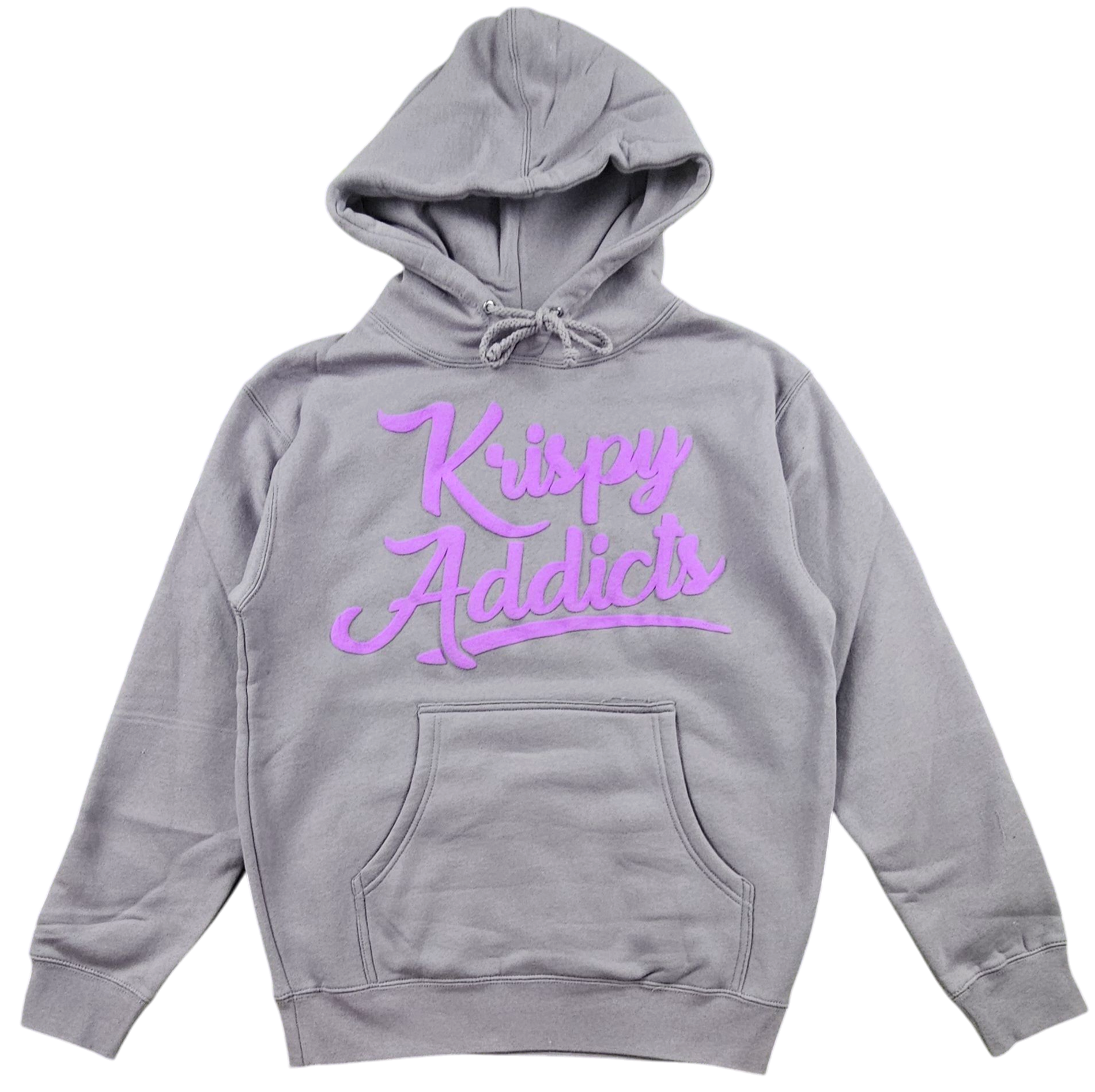KRISPY ADDICTS - RAISED PUFF PRINT HOODIE - PLUM/PURPLE