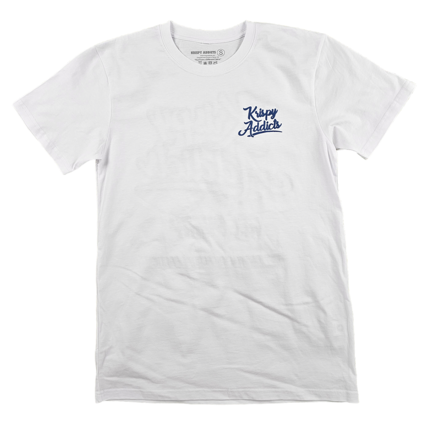 KRISPY ADDICTS - RAISED BACK TATT - WHITE/NAVY BLUE