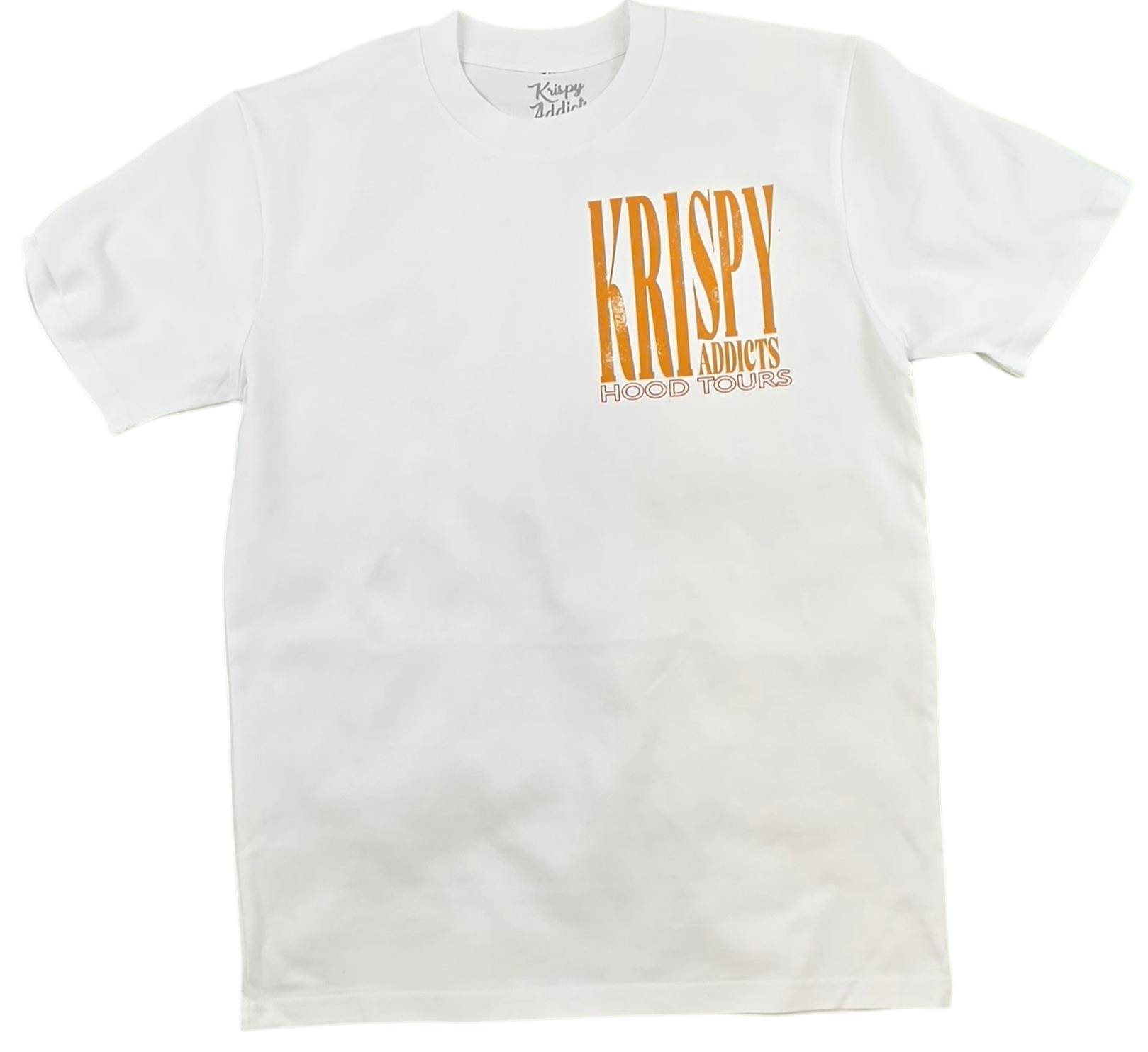 KRISPY ADDICTS - HOOD TOURS TEE - WHITE/RUST