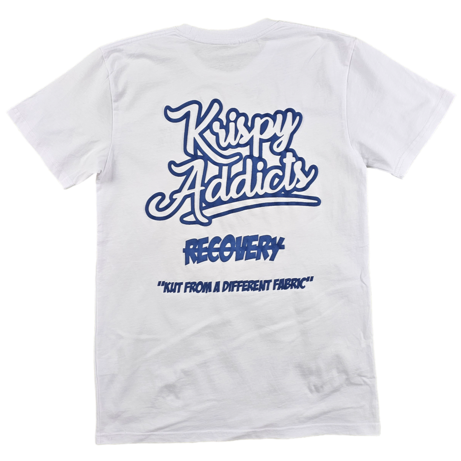 KRISPY ADDICTS - RAISED BACK TATT - WHITE/NAVY BLUE
