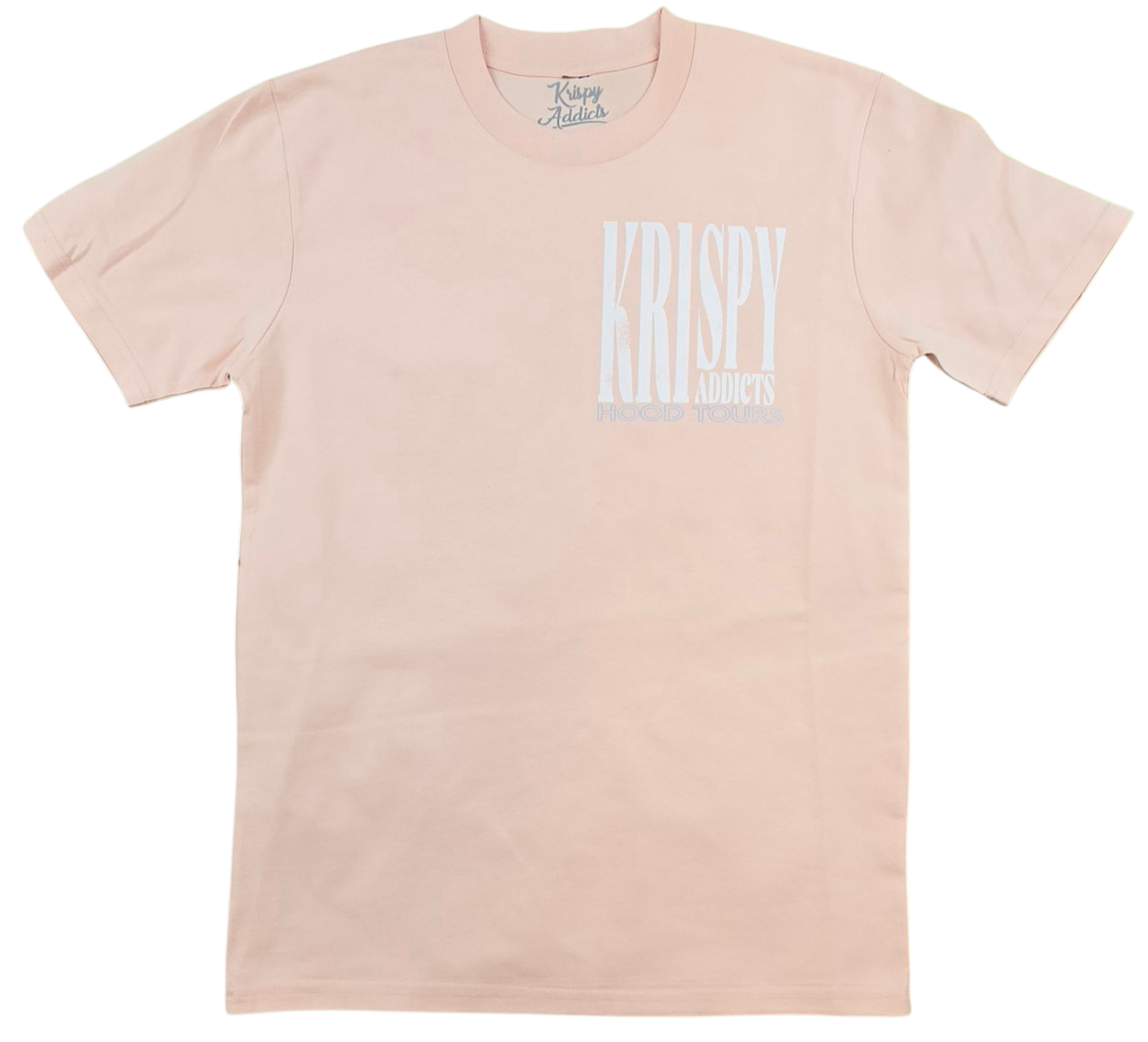 KRISPY ADDICTS - HOOD TOURS TEE - PALE PINK/IVORY