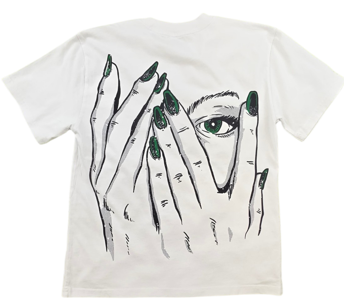 MUST WATCH - BACK TATT T-SHIRT - WHITE/GREEN
