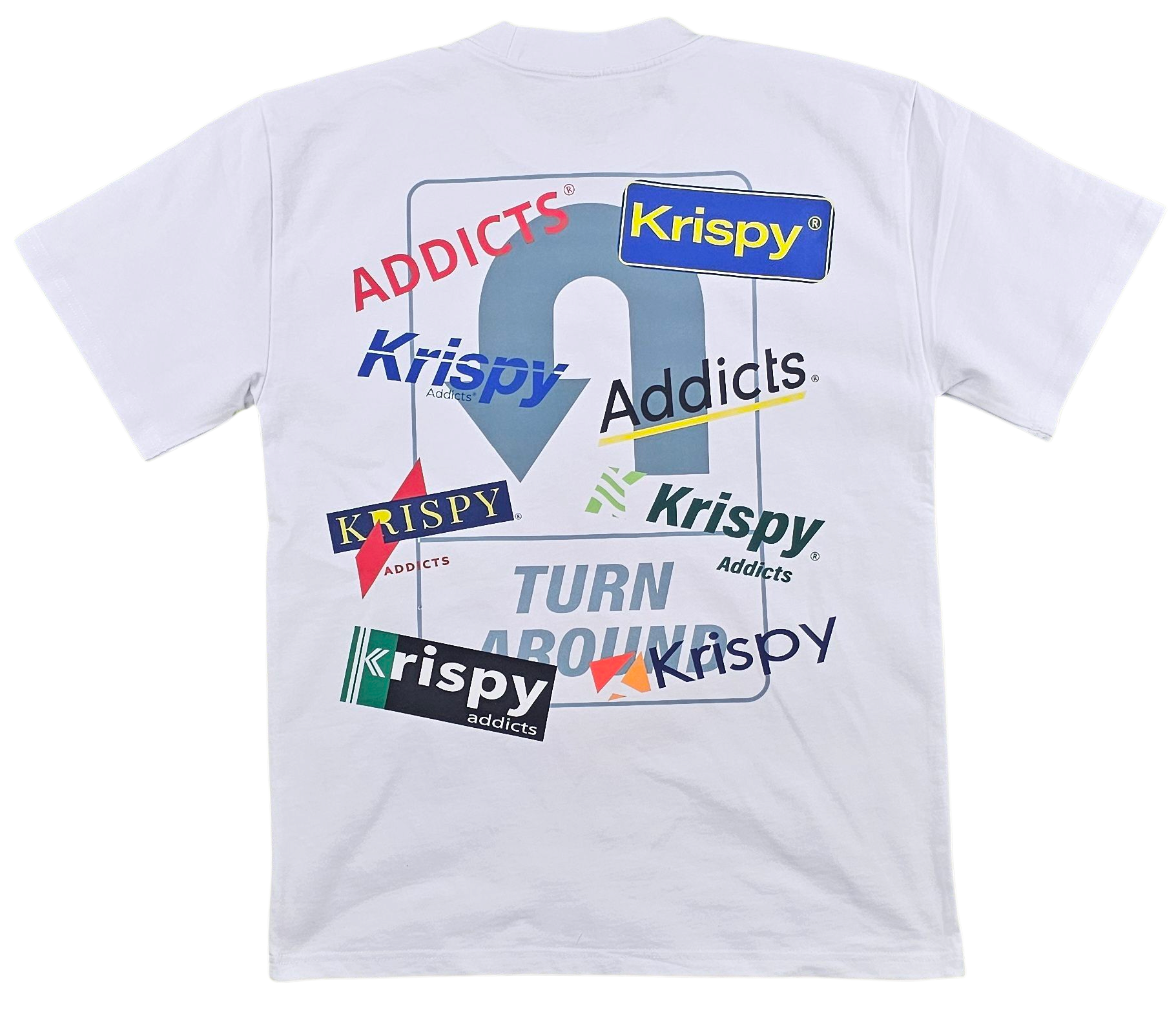 KRISPY ADDICTS - TURNAROUNDS OVERSIZED HEAVY TEE - WHITE