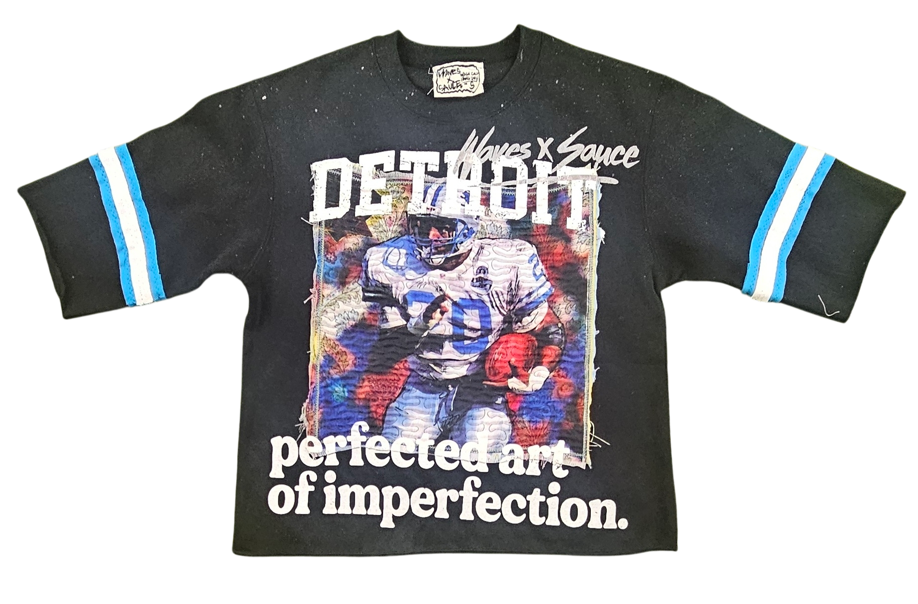 WAVES X SAUCE - BARRY SANDERS TEE JERSEY - BLACK