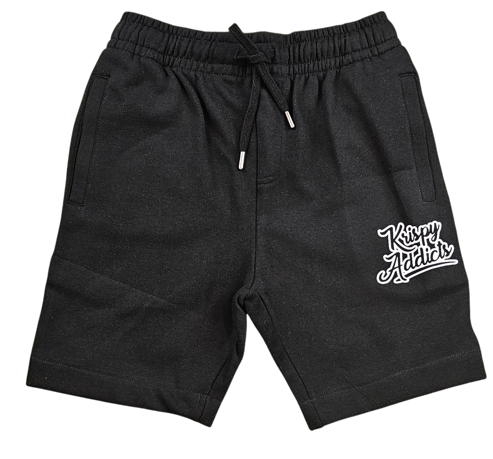KRISPY ADDICTS - FLEECE SHORTS - BLACK