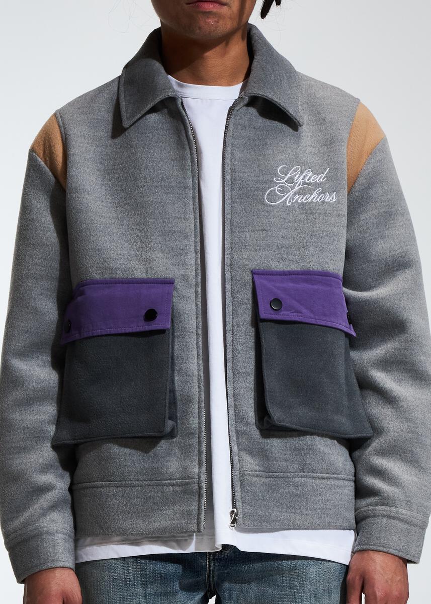 LIFTED ANCHORS - "PEGASUS" WOOL JACKET - GREY