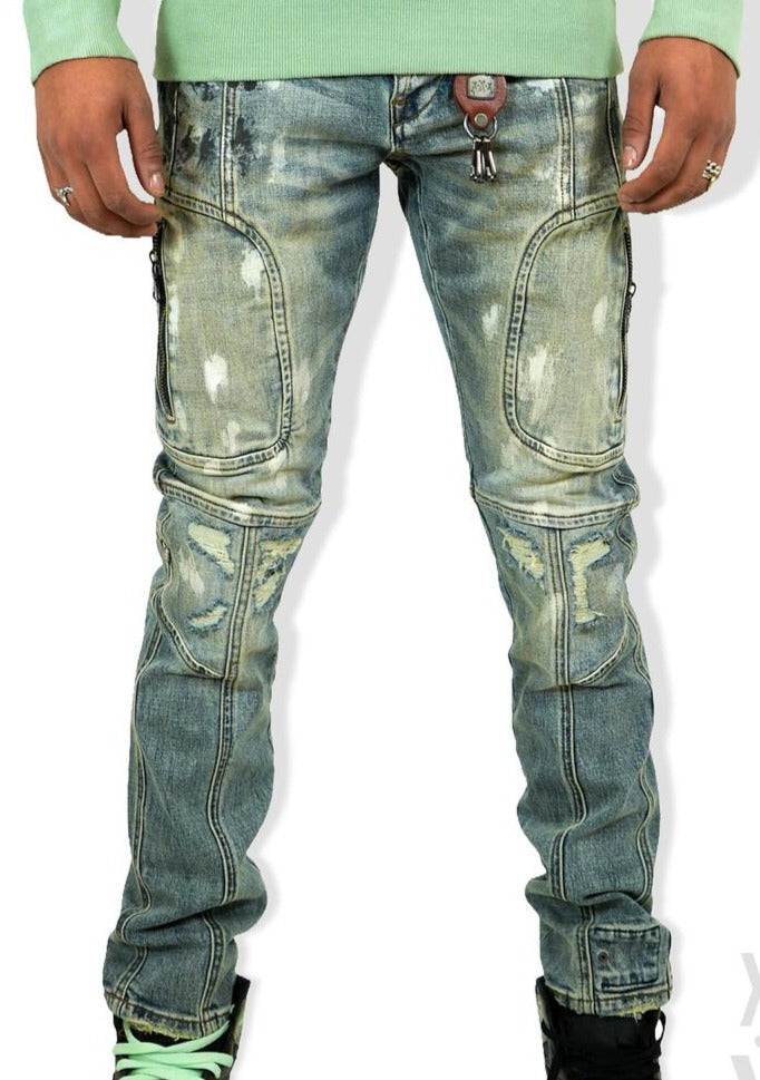 SMUGGLER'S MOON - LIGHT WASH JEANS - INIDGO