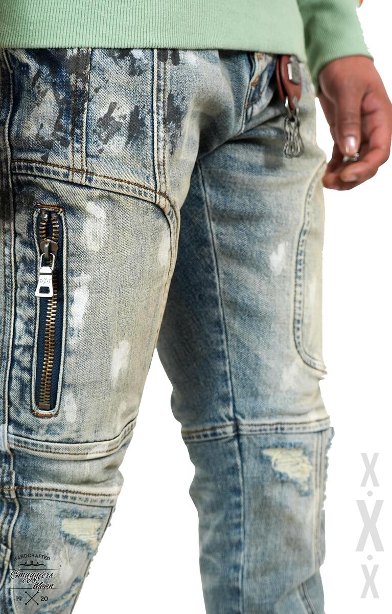 SMUGGLER'S MOON - LIGHT WASH JEANS - INIDGO