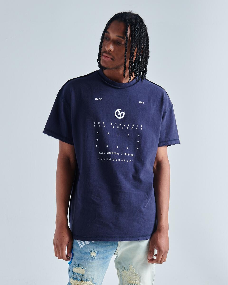 GALA - BRICK BY BRICK TEE - NAVY