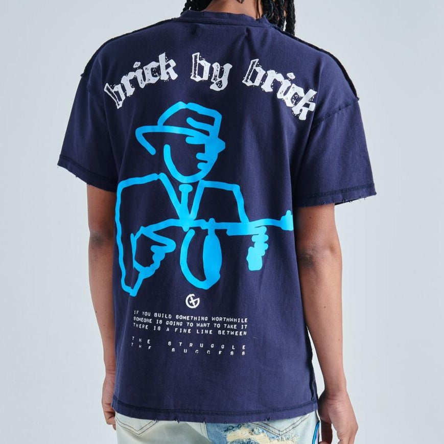 GALA - BRICK BY BRICK TEE - NAVY