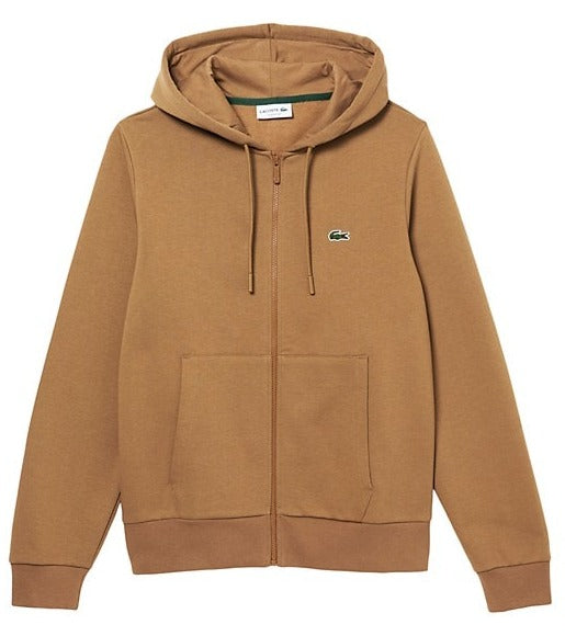 LACOSTE - SOLID FULL ZIP - LIGHT BROWN