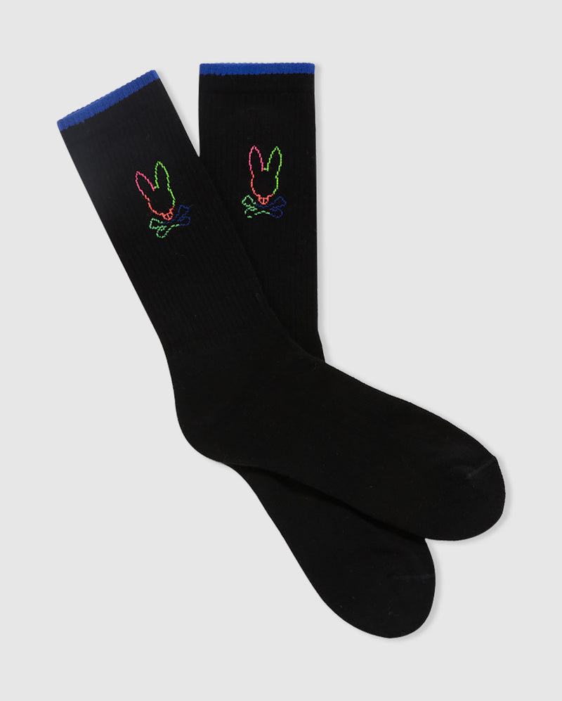 PSYCHO BUNNY - MENS LEO SOCKS - BLACK