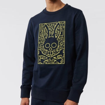 PSYCHO BUNNY - MENS PISANI EMBROIDERED SWEATSHORT - NAVY