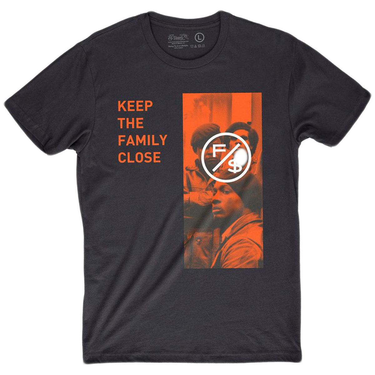 Fly Supply - Family Close (Orange) (FSC-Shirt2_FamilyClose-3600-Black-Orange)