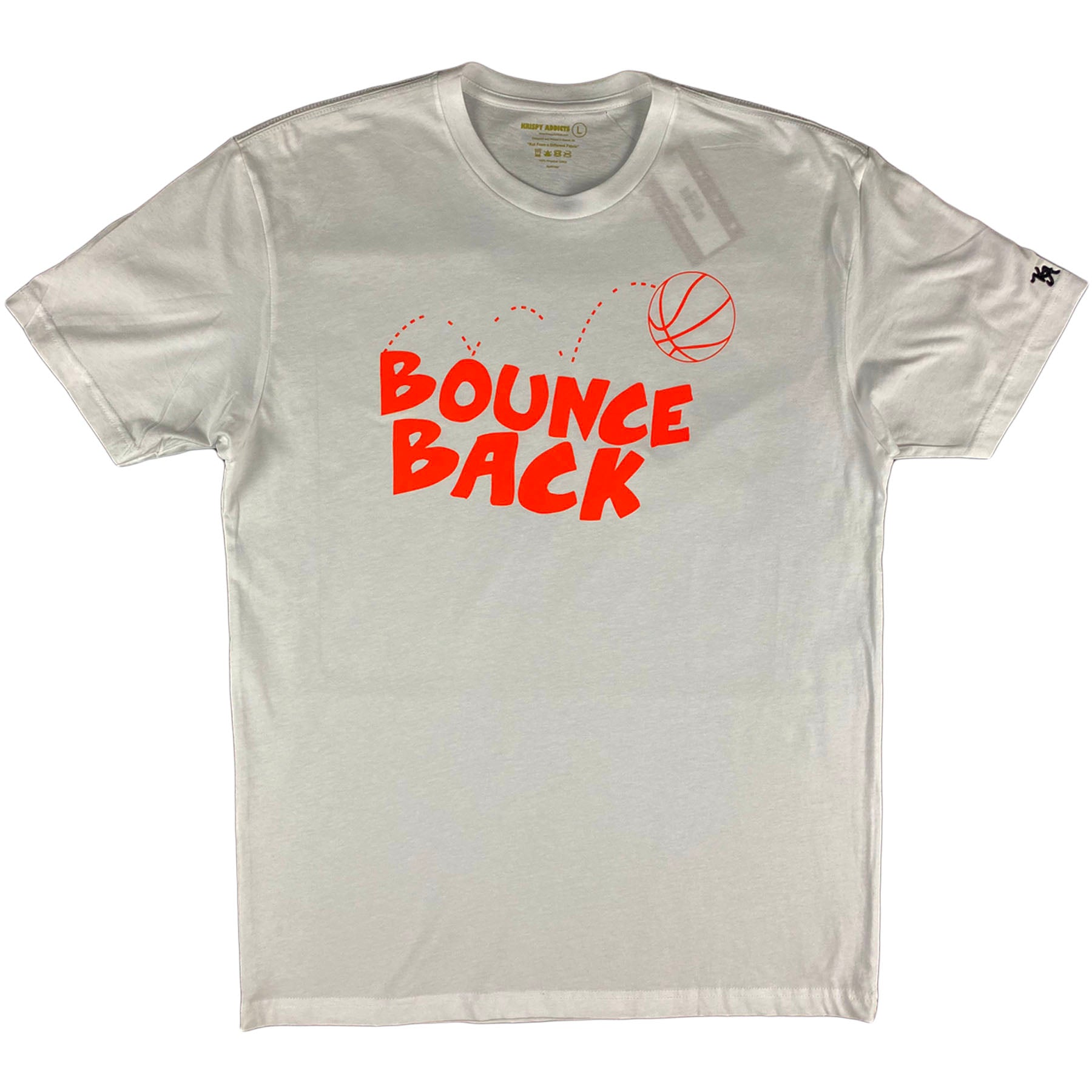 Krispy Addicts - Bounce Back Tee White (reflective orange)