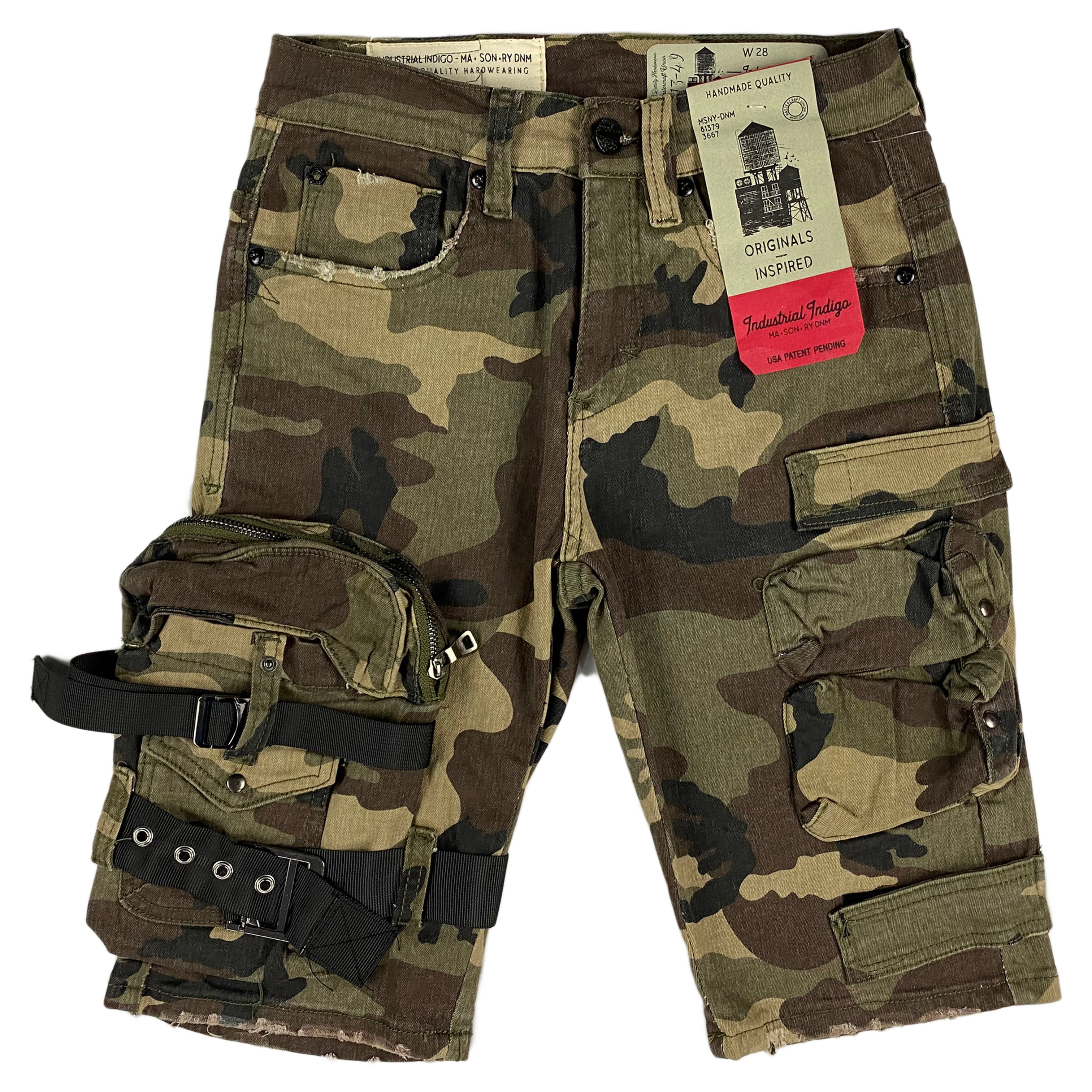 Industrial Indigo - Woodland Camo Shorts