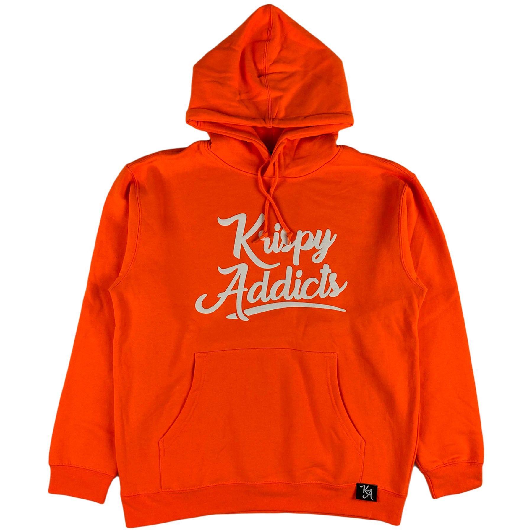 Krispy Addicts - Krispy Logo Raised Hoodie Safety Orange (white)