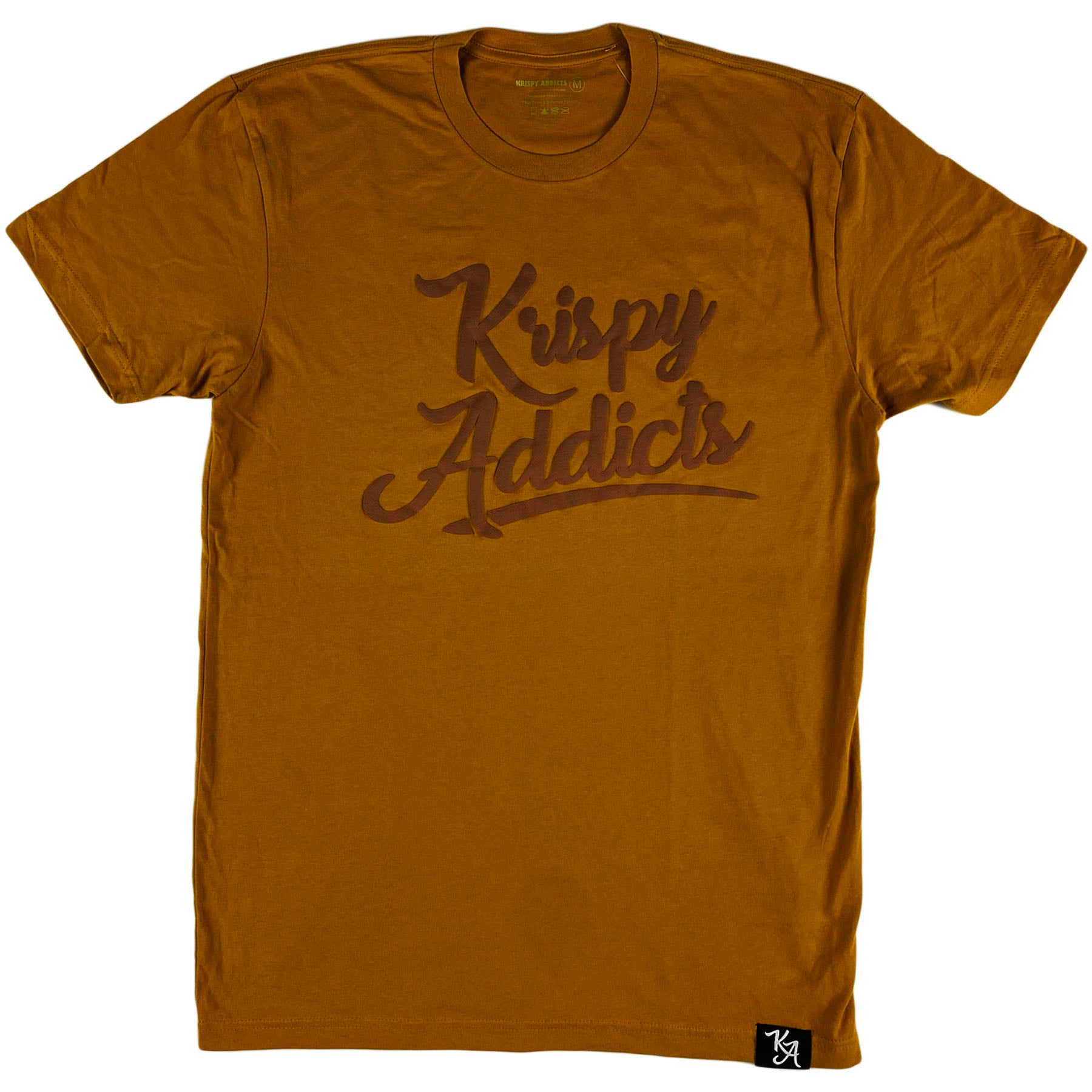 Krispy Addicts - Krispy Logo Raised Tee Gold (brown)