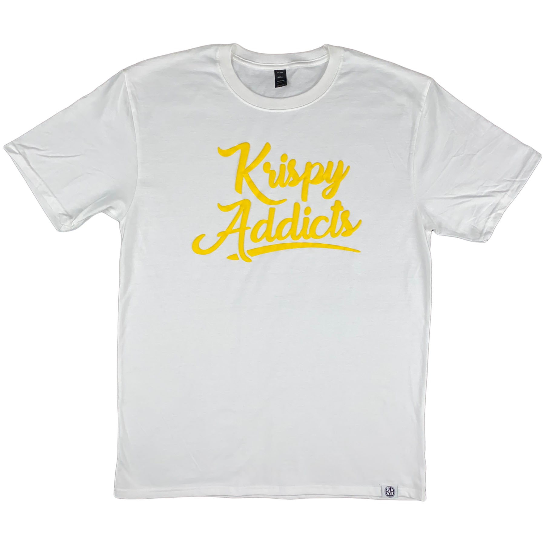 Krispy Addicts - Krispy Logo Raised Tee White (yellow)