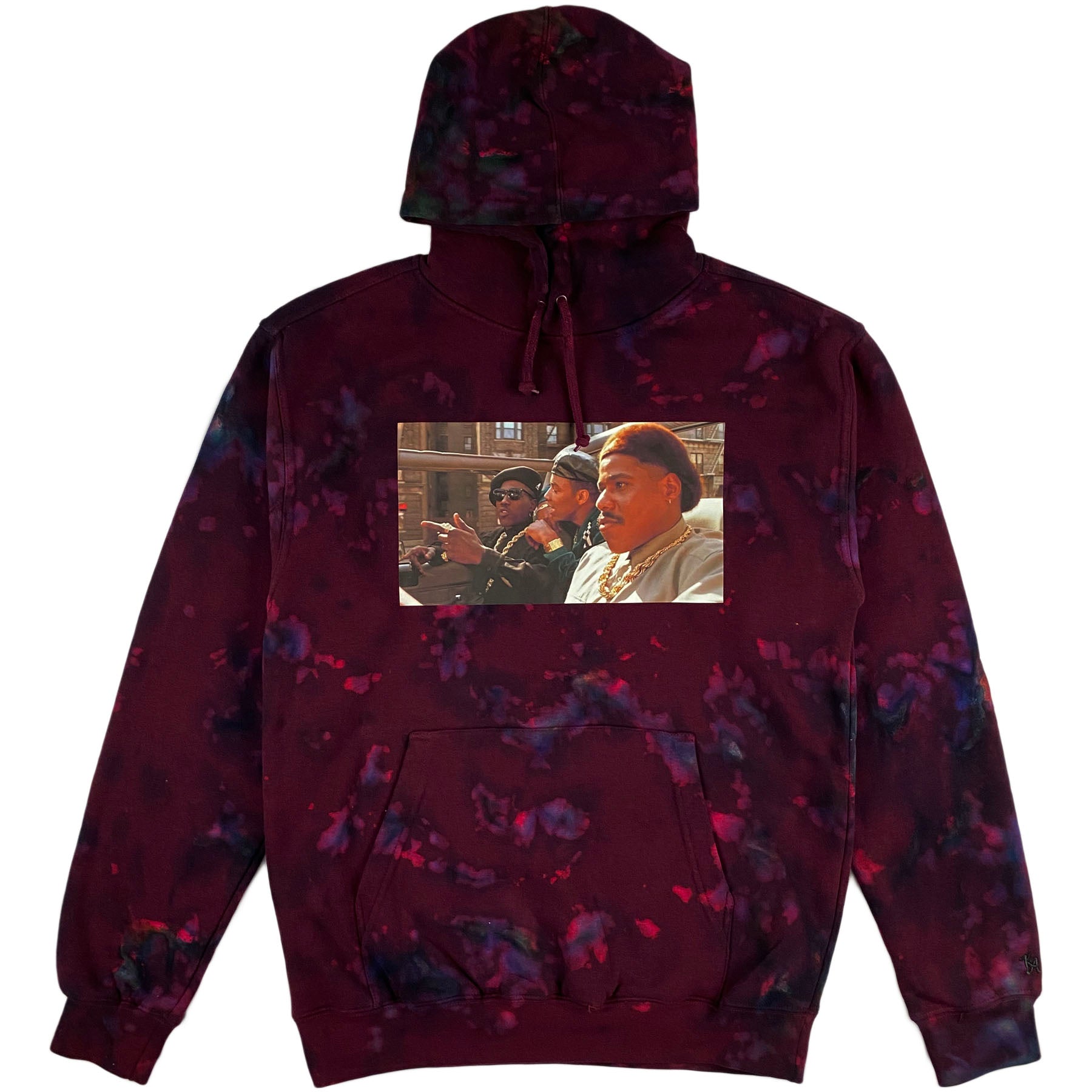 Krispy Addicts - New Jack City Making Plays Acid Wash/Tie Dye Hoodie (maroon)