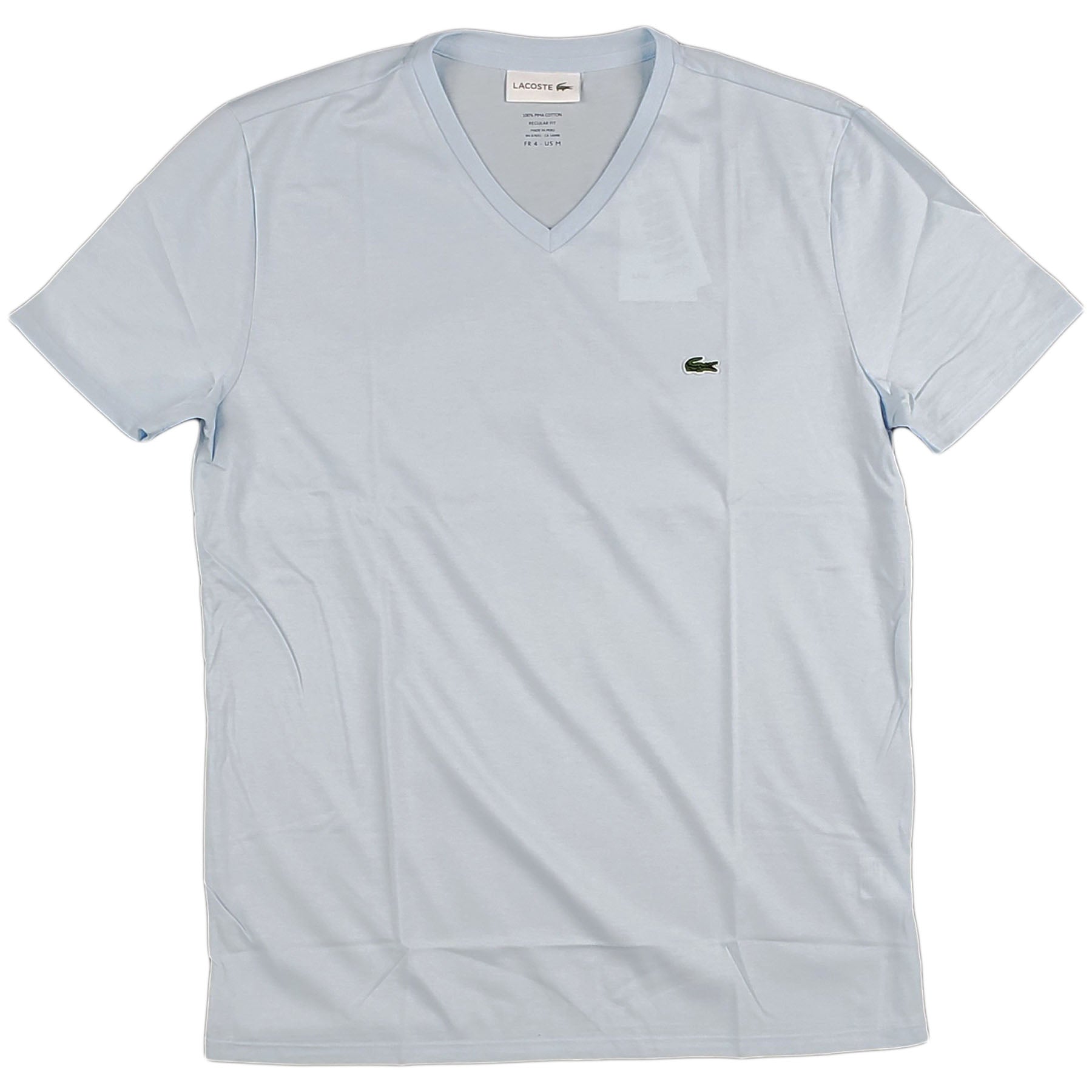 Lacoste - SS Pima V neck Tee (Light Blue)