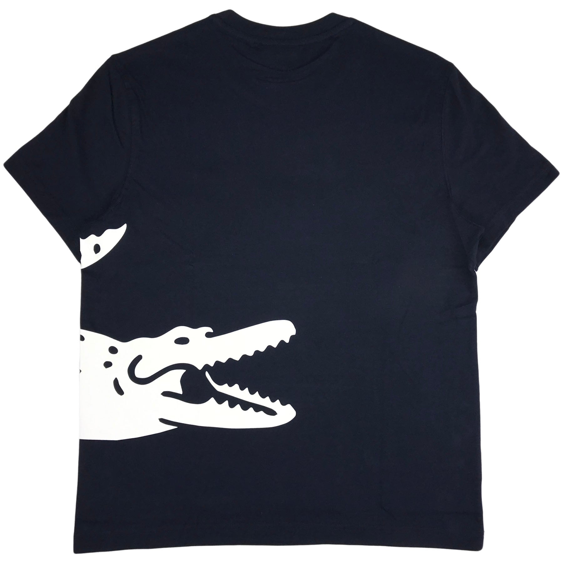 Lacoste ss jersey tee-shirt with a big lacoste crocodile 'pack' (navy)