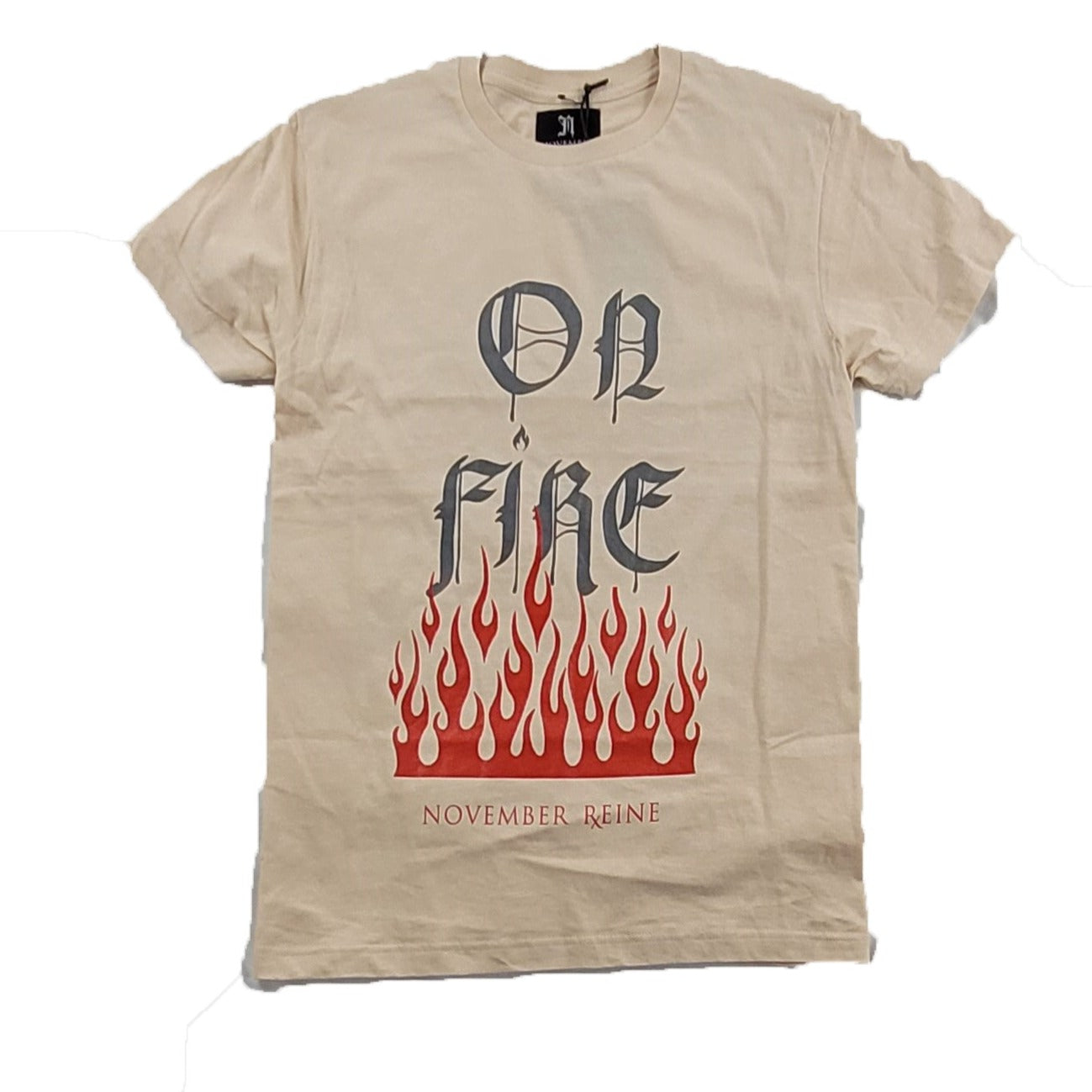 NOVEMBER REINE - ON FIRE TEE SAND T-SHIRT